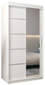 Ruhásszekrény 120 cm tükörrel Verika 2 120 (fehér). 1064190
