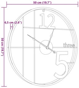 fekete vas falióra Ø50 cm