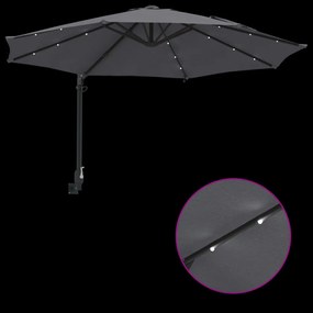 Fali napernyő LED-del Antracit 248 cm