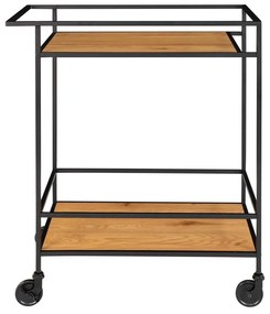 Vita zsúrkocsi fekete acél konstrukcióval és 2 tölgyfa dekoros lappal - House Nordic