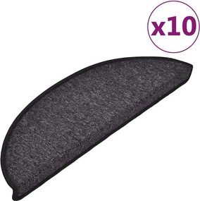 vidaXL 10 db antracitszürke félkör alakú lépcsőszőnyeg 56 x 17 x 3 cm