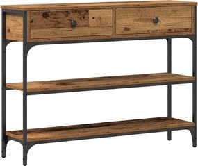 vidaXL Konzolasztal fiókkal Öreg fa 72.5 x 25 x 75 cm Faanyag