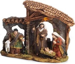 Gyönyörű karácsonyi betlehem figurákkal és Led Világítással 25 x 9 x 19cm