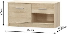 Komód 1D1S, tölgy sonoma, TEYO