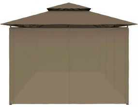 vidaXL tópszínű pavilon függönyökkel 600 x 298 x 270 cm 180 g/m²