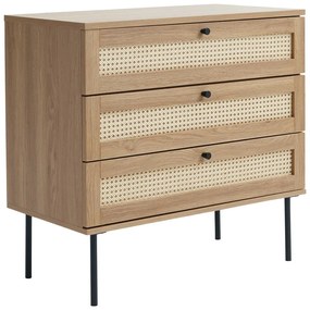 Natúr színű alacsony komód tölgyfa dekorral 80x75 cm Pensacola – Unique Furniture