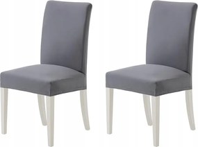 Székhuzatok magas háttámlával rugalmas szett világosszürke 2 db