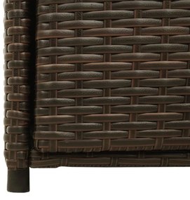 barna polyrattan kerti tárolószekrény 55 x 55 x 111 cm