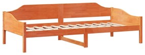 viaszbarna tömör fenyő ágykeret matrac nélkül 80x200 cm