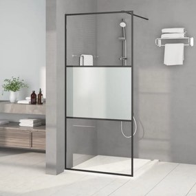 Fekete selyemmatt ESG üveg zuhanyfal 90 x 195 cm