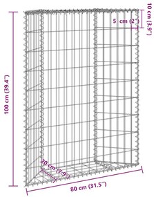 trapéz alakú horganyzott acél gabion magaságyás 80x20x100 cm