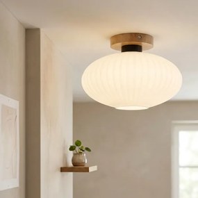 Mennyezeti lámpa HARMA WOOD 1xE27/15W/230V tölgy/fehér Ø 30 cm