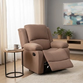 Állítható relaxáló fotel, barna szövet, ASKOY NEW