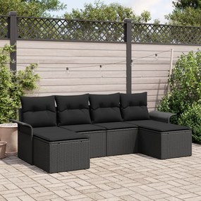 Kertibútor szett 5-ös szett Fekete Kézzel szőtt rattan Nagy