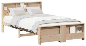 vidaXL Ágykeret fejtámlával Barna 120 x 200 cm Faanyag