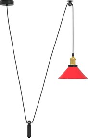 vidaXL függesztéklámpa magassága állítható E27 fényes piros Ø22 cm fém