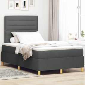 Box Spring Ăgy Matraccal SötĂ©tszĂŒrke 120x200 cm Szövet