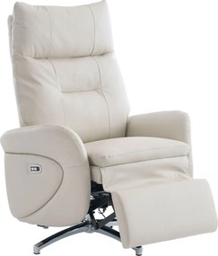 VASHOME Elektromos relaxációs fotel állítható háttámlávalés lábzsámollyal, USB töltővel, Bézs