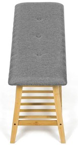 Natúr Bambusz Cipős, Szürke Betétekkel. DR-N1012 GREY2