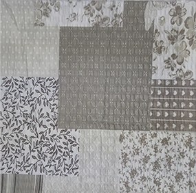 Dekoratív krepp párnahuzat 40x40 Patchwork bézs