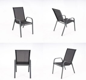 Furnigo Hamburg kerti bútor szett 1+6 - fekete