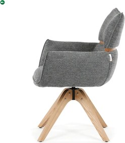 Szürke szövet étkezőszék – kényelmes kárpitozott szék DCH-D1348 GREY2