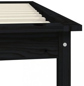 fekete tömör fenyőfa ágykeret 90 x 200 cm