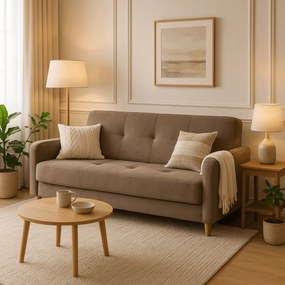 Zestaw 2x Sofa Rozkładana CUBA Beżowa