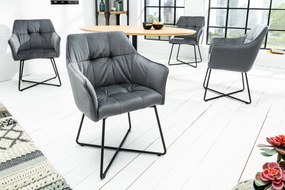 BERNARD design bársony szék - szürke