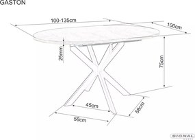 Gaston bővíthető kerámia étkezőasztal bézs 100-135cm