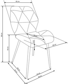 K-453 étkezőszék fahéj bársony