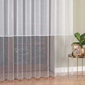 Függöny Gipsz Applikációval Napellenzőre 280cm fehér, fehér aljjal