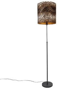 Állólámpa fekete lámpabúrával leopárd mintával 40 cm - Parte