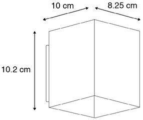 2 db Design fali lámpa fekete és arany négyzet alakú - Sola