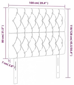 sötétszürke szövet LED-es fejtámla 100x7x118/128 cm