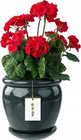 Kerámia kaspó nagy ø28cm grafit talppal