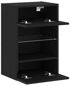 LED TV Szekrény Fekete Tölgy 40x30x60,5cm Szerelt Fa