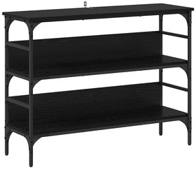 Konzolasztal polcokkal Musta tammi 100 x 32 x 75 cm Faanyag