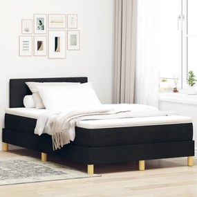Boxspring Ágy Mattal és LED Fekete 120x200 cm Szövet