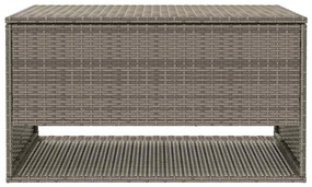 Szürke polyrattan kültéri párna doboz 100x55x55,5 cm