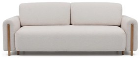 Bézs-krémszínű buklé kinyitható-tárolóhelyes kanapé 244 cm Arcadova – ELTAP