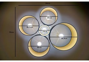 Duolla - Mennyezeti lámpa ROLLER PENTO 5xE27/60W/230V antracit
