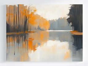 Vászonkép Canvas Tájkép Szabadtéri Tájkép Fák Ősz Víz 100x75