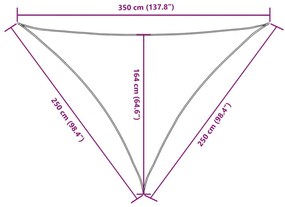 antracit háromszögű oxford-szövet napvitorla 2,5 x 2,5 x 3,5 m