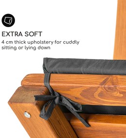 Aruba, kerti hinta, napellenző, 130 cm, kétszemélyes, masszív fa, szürke