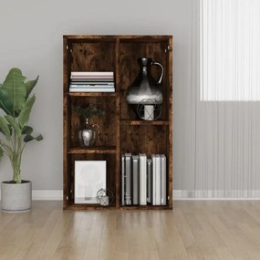 füstös tölgy színű szerelt fa könyv-/tálalószekrény 50x25x80 cm