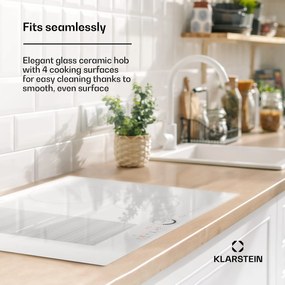 Klarstein Delicatessa 70 Hybrid, beépített indukciós főzőlap, 4 zóna, 7000 W, üvegkerámia