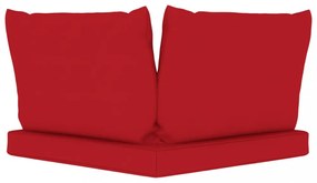 3 db piros szövet raklapkanapé-párna