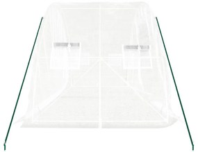 fehér acélvázas melegház 10 m² 5 x 2 x 2,3 m
