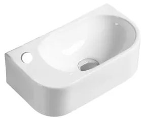 Mosdótál SAT Infinitio 40x21,5 cm fehér fényes felülettel túlcsordulás nélkül SATINF4021L